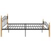 Estructura De Cama Madera Maciza Roble Metal Negro 180x200 Cm