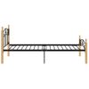 Estructura De Cama Madera Maciza Roble Metal Negro 100x200 Cm