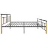 Estructura De Cama Metal Y Madera Maciza De Roble 200x200 Cm Negro