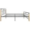 Estructura De Cama Metal Y Madera Maciza De Roble 180x200 Cm Negro