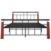 Estructura De Cama Metal Y Madera Maciza De Roble 140x200 Cm Negro