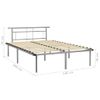 Estructura De Cama De Metal Gris 140x200 Cm