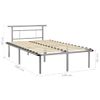 Estructura De Cama De Metal Gris 120x200 Cm