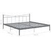 Estructura De Cama De Metal Gris 200x200 Cm