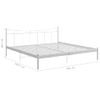 Estructura De Cama De Metal Blanca 200x200 Cm