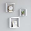 Estantes Cubo De Pared 3 Unidades Mdf Blanco