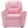 Sillón Reclinable Para Niños Cuero Sintético Rosa