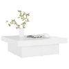 Mesa De Centro Madera Contrachapada Blanco Brillante 90x90x28cm