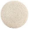 Puf De Macramé Hecho A Mano Algodón 45x30 Cm Beige