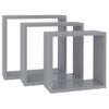 Estantes Cubo De Pared 3 Unidades Mdf Gris