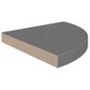 Estantes Flotantes Esquina 4 Uds Mdf Gris Brillo 35x35x3,8 Cm