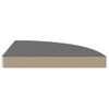 Estantes Flotantes Esquina 4 Uds Mdf Gris Brillo 35x35x3,8 Cm