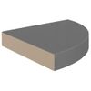 Estante Flotante De Esquina Gris Con Brillo Mdf 25x25x3,8 Cm