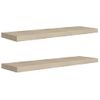 Estantes Flotantes De Pared 2 Uds Mdf Roble 90x23,5x3,8 Cm Marrón