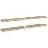 Estantes Flotantes Pared 4 Uds Color Roble Mdf 80x23,5x3,8cm Marrón