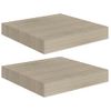 Estantes Flotantes De Pared 2 Uds Mdf Roble 23x23,5x3,8 Cm Marrón