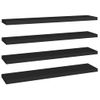 Estantes Flotantes De Pared 4 Uds Mdf Negro 120x23,5x3,8cm