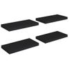 Estantes Flotantes De Pared 4 Uds Negro Mdf 50x23x3,8 Cm