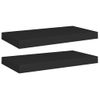 Estantes Flotantes De Pared 2 Uds Mdf Negro 50x23x3,8 Cm