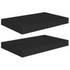 Estantes Flotantes De Pared 2 Uds Mdf Negro 40x23x3,8 Cm