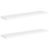 Estantes Flotantes De Pared 2 Uds Mdf Blanco 120x23,5x3,8 Cm