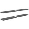 Estante Flotante De Pared 4 Uds Mdf Gris Brillo 120x23,5x3,8 Cm