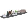 Estante Flotante De Pared 4 Uds Mdf Gris Brillo 120x23,5x3,8 Cm