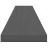 Estante Flotante De Pared 4 Uds Mdf Gris Brillo 120x23,5x3,8 Cm