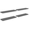 Estantes Flotantes Pared 4 Uds Mdf Gris Brillo 90x23,5x3,8 Cm