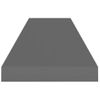 Estantes Flotantes Pared 4 Uds Mdf Gris Brillo 90x23,5x3,8 Cm