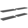 Estante Flotante De Pared 4 Uds Mdf Gris Brillo 80x23,5x3,8 Cm