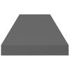 Estante Flotante De Pared 2 Uds Mdf Gris Brillo 80x23,5x3,8 Cm