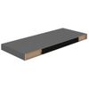 Estante Flotante De Pared Mdf Gris Brillo 60x23,5x3,8 Cm