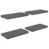 Estantes Flotantes De Pared 4 Uds Mdf Negro Brillo 50x23x3,8 Cm Gris