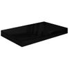 Estante Flotante De Pared Negro Brillante Mdf 40x23x3,8 Cm