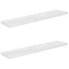 Estante Flotante Pared 2 Uds Mdf Blanco Brillo 120x23,5x3,8 Cm