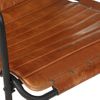 Silla De Relax Reposabrazos Y Reposapiés Cuero Auténtico Marrón