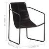 Silla De Relax De Cuero Auténtico Negro