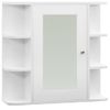 Armario De Baño Con Espejo Blanco 66x17x63 Cm Mdf