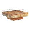 Mesa De Centro De Madera Maciza Reciclada 80x80x28 Cm Marrón