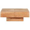 Mesa De Centro De Madera Maciza De Acacia 80x80x28 Cm Marrón