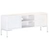 Mueble Para Tv De Madera Maciza De Mango Blanco 115x30x46 Cm