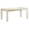 Mesa De Comedor De Madera Maciza De Mango Blanco 180x90x76 Cm