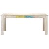 Mesa De Comedor De Madera Maciza De Mango Blanco 180x90x76 Cm