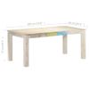 Mesa De Comedor De Madera Maciza De Mango Blanco 180x90x76 Cm