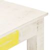 Mesa De Centro De Madera De Mango Maciza Blanca 110x60x45 Cm