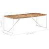 Mesa De Comedor Madera Maciza De Acacia Y Mango 200x90x76 Cm Marrón