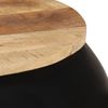 Mesa De Centro De Madera De Mango Maciza Negra 68x68x30 Cm Marrón