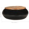 Mesa De Centro Madera Maciza Reciclada Negra 68x68x30 Cm Marrón