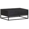 Mesa De Centro De Madera Maciza De Mango 90x60x35 Cm Negro